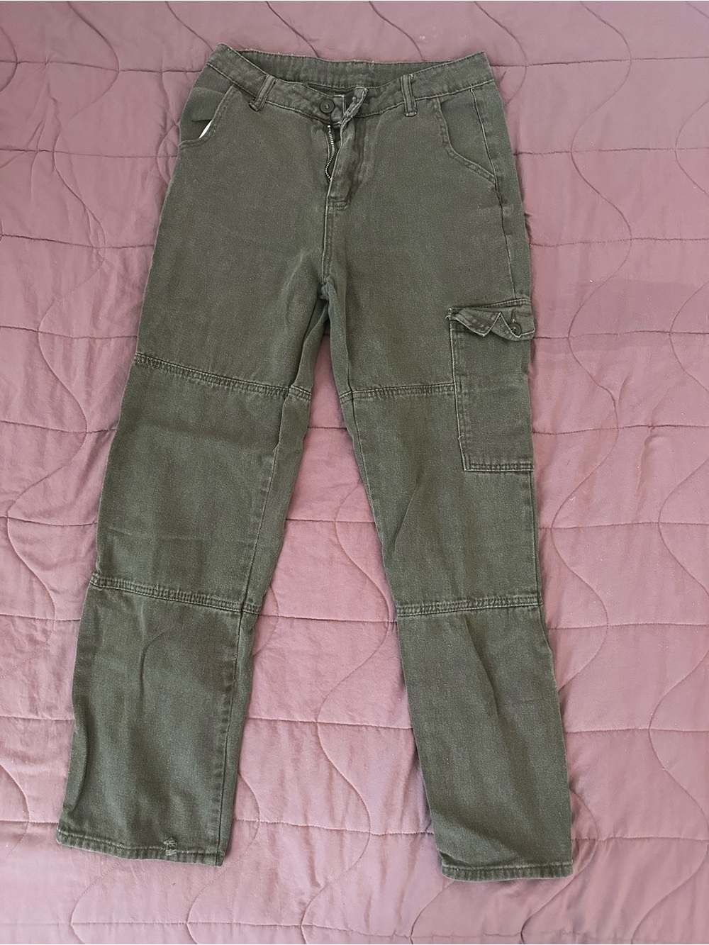 Women's Olive Green Cargo Jeans